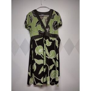 Apt. 9 Petite midi dress with stylized tulip print and waist tie